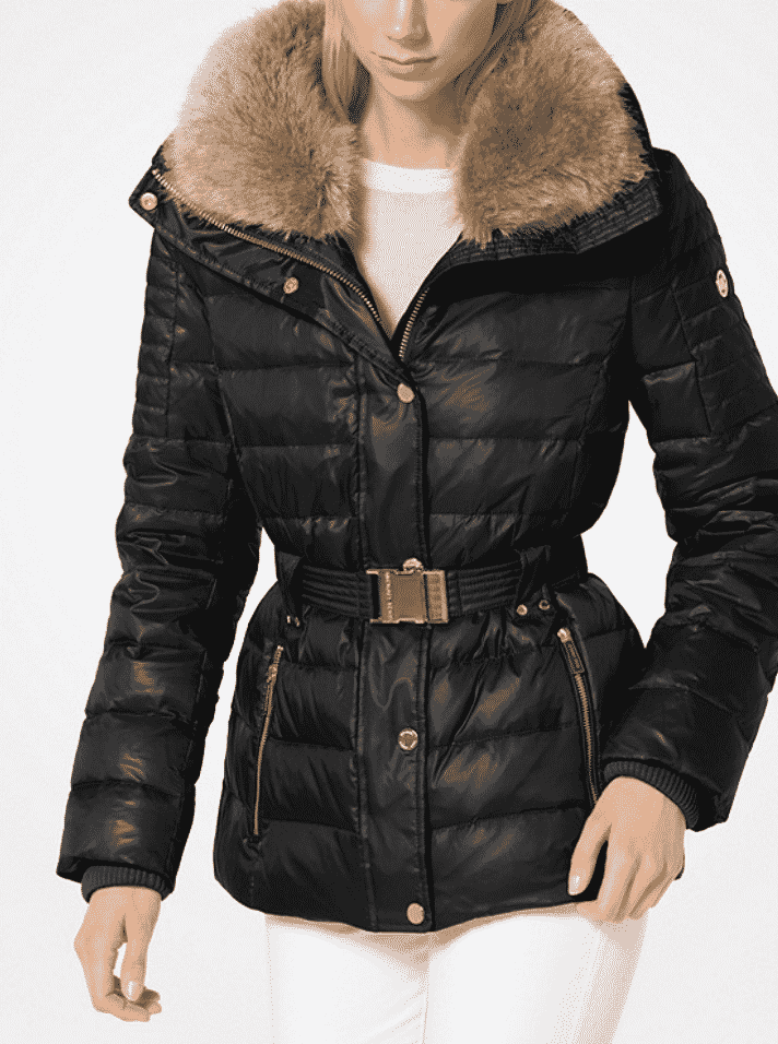 michael kors quilted nylon and faux fur puffer