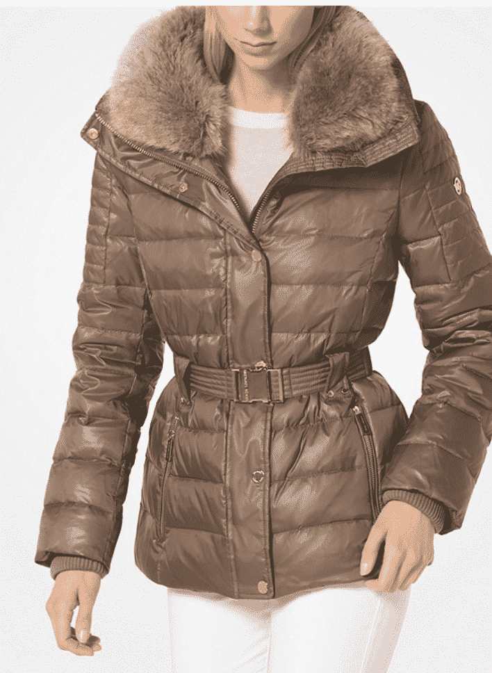 michael kors quilted nylon and faux fur puffer