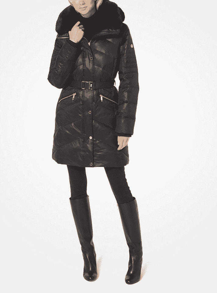 quilted down and faux fur parka michael kors