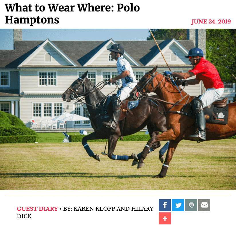 New York Social Diary Polo Hamptons, Christie Brinkley, what to wear polo match